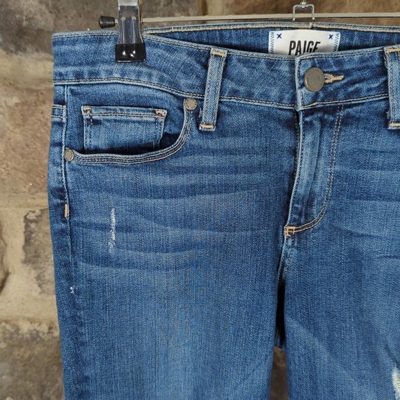 PAIGE Blue Jeans Verdugo Ultra Skinny Dazeley Destructive Denim Woman's Size 28 - Picture 5 of 13